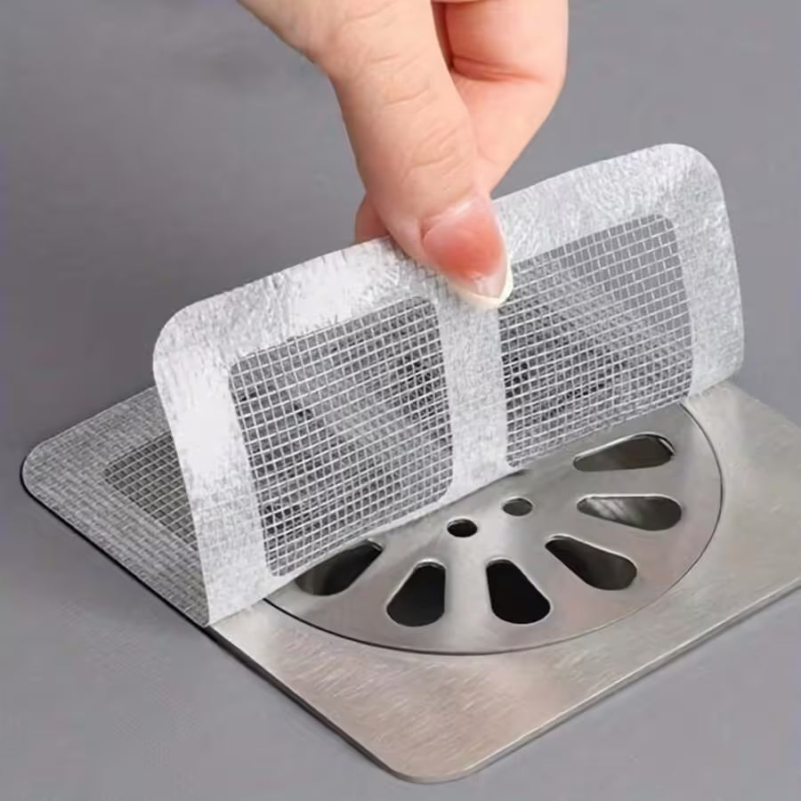 10PCS/Set Shower Drain Cover Hair Catcher Mesh Stickers for Bathroom, Laundry, Bathtub & Kitchen Sink Strainer Filter
