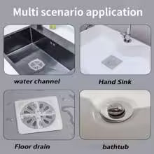 10PCS/Set Shower Drain Cover Hair Catcher Mesh Stickers for Bathroom, Laundry, Bathtub & Kitchen Sink Strainer Filter