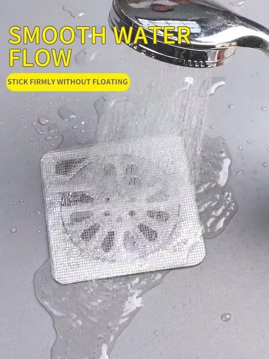 10PCS/Set Shower Drain Cover Hair Catcher Mesh Stickers for Bathroom, Laundry, Bathtub & Kitchen Sink Strainer Filter