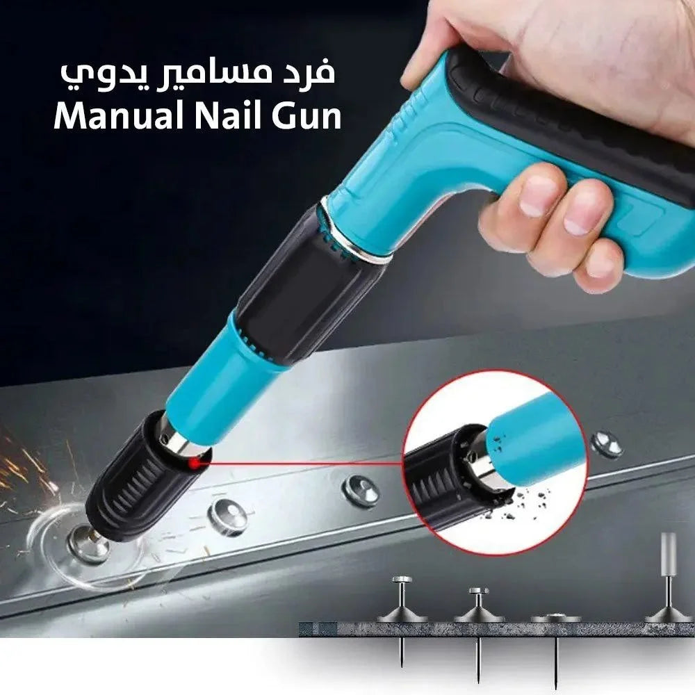 Heavy Duty Manual Nail Gun – Portable Handheld Concrete & Steel Nail Gun for Woodworking, Home Repairs & Construction