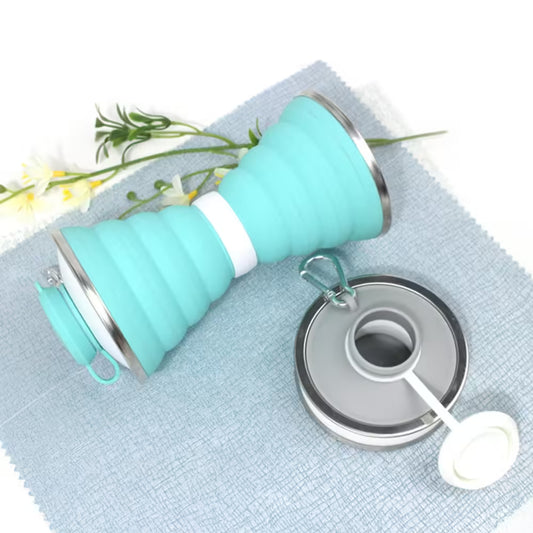 Pratique et ultra-pratique : gourde pliable en silicone de 500 ml idéale pour le sport, le camping, les voyages et le vélo.