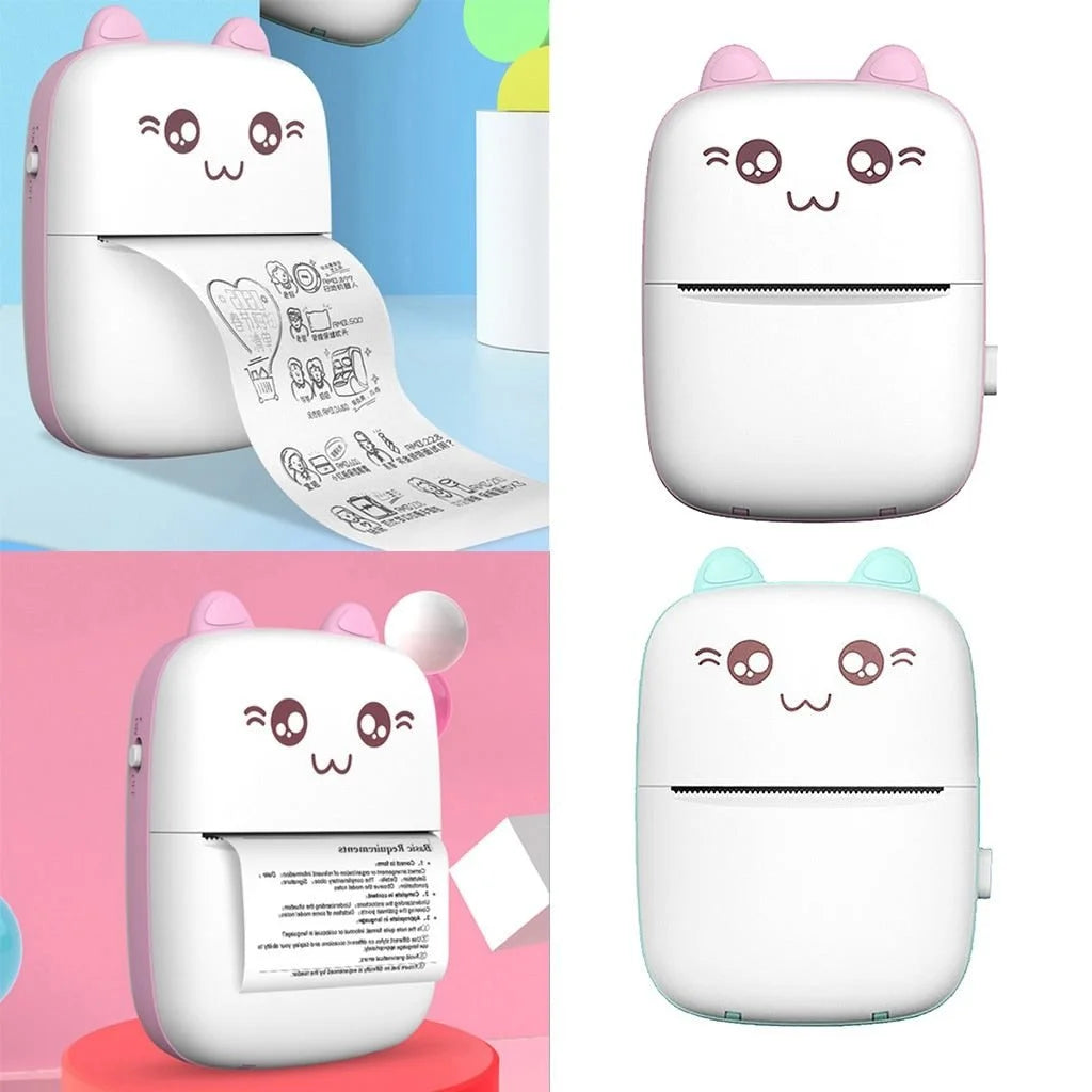 Mini imprimante thermique portable – Imprimante de poche sans fil Bluetooth sans encre pour étiquettes, notes, photos et impressions d'étude (11 × 8 × 3,5 cm)