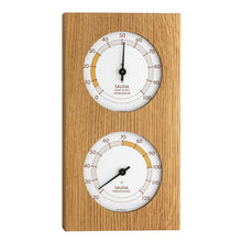 TFA Dostmann Analogue Sauna Thermo-Hygrometer with Oak Frame | Made in Germany | Sauna Temperature & Humidity Gauge