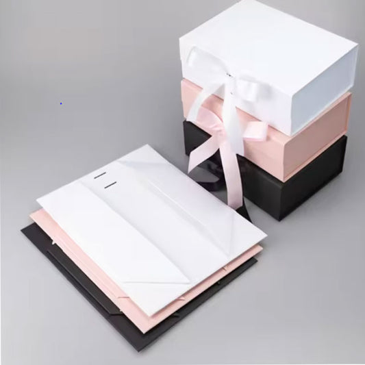 1PCS Folding Gift Box – Wholesale Book-Type Magnet Closure Packaging with Special Embossed Paper for Wig &amp; Shirt