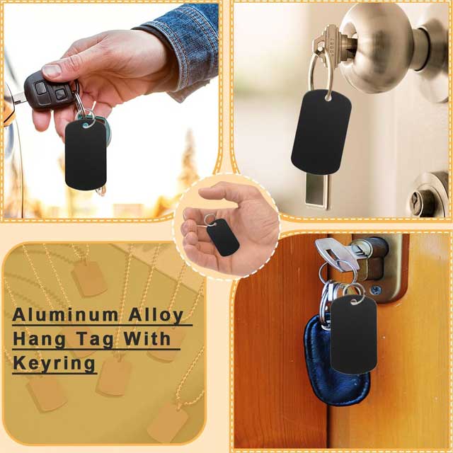 1Pc Aluminum Engraving Blank Dog ID Tag – Round &amp; Rectangle Stamping Tag for DIY Jewelry, Keychain, &amp; Decorative Crafts