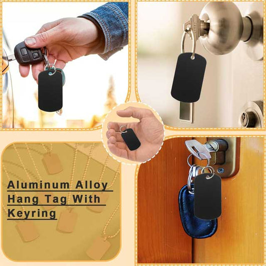 1Pc Aluminum Engraving Blank Dog ID Tag – Round &amp; Rectangle Stamping Tag for DIY Jewelry, Keychain, &amp; Decorative Crafts