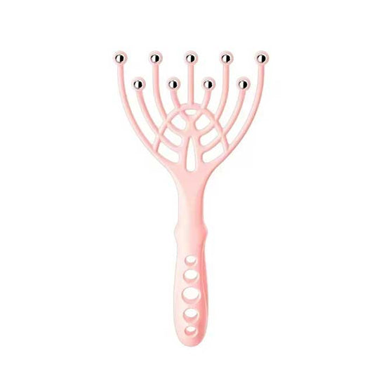 1Pc Head Massager – Handheld Scalp & Neck Comb Roller with 9 Claw Steel Balls for Stress Relief & Hair Care