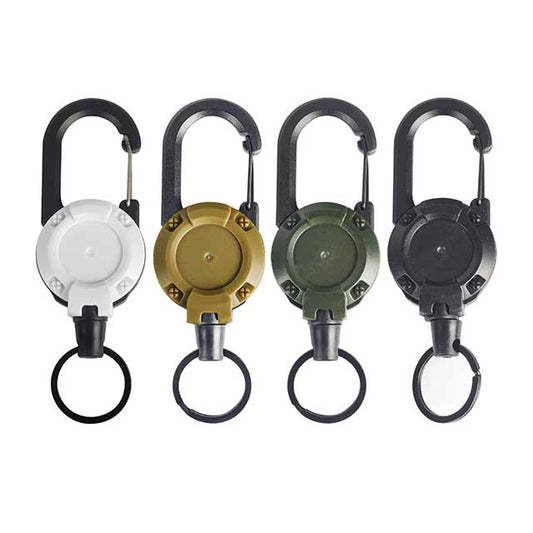 1Pc Retractable Keychain with Anti-Theft Metal Buckle – Elastic Key Ring for Ski Pass, ID Card, Yoyo & Keys