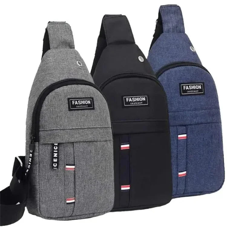Grey Men's Crossbody Chest Bag – Casual Sling Shoulder Bag for Travel, Sports & Everyday Use