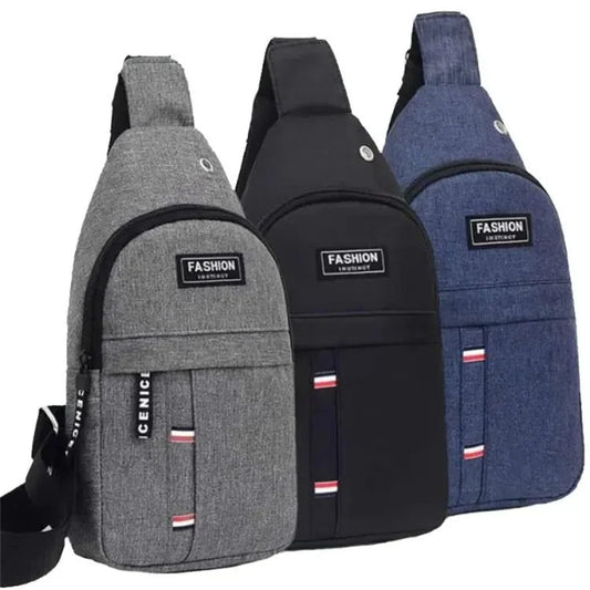 Grey Men's Crossbody Chest Bag – Casual Sling Shoulder Bag for Travel, Sports & Everyday Use