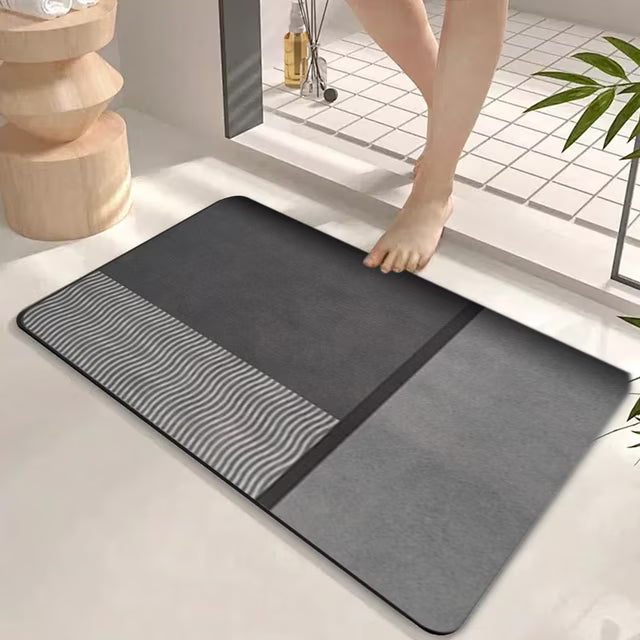 40*60cm Rectangular Absorbent Anti Slip Rubber Quick Dry Bath Mat (EGM061)