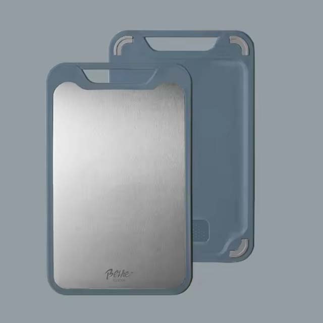 Dual-Purpose Cutting Board – Stainless Steel & Plastic Double-Sided Chopping Board for Vegetables & Meat
