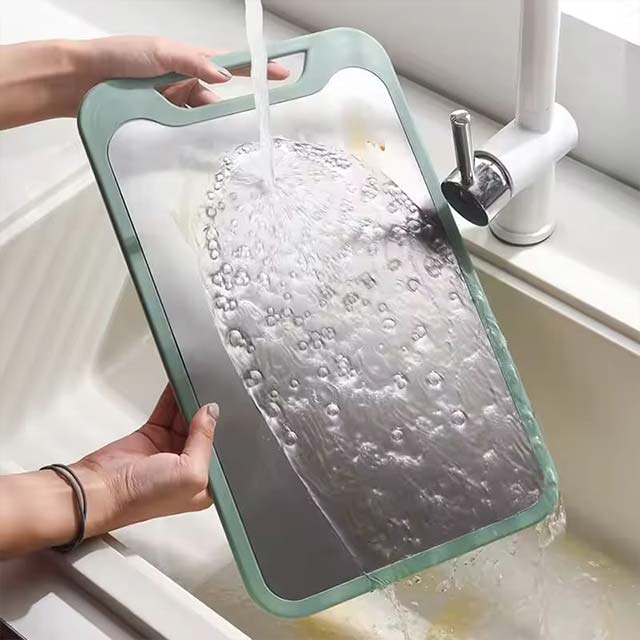 Dual-Purpose Cutting Board – Stainless Steel & Plastic Double-Sided Chopping Board for Vegetables & Meat