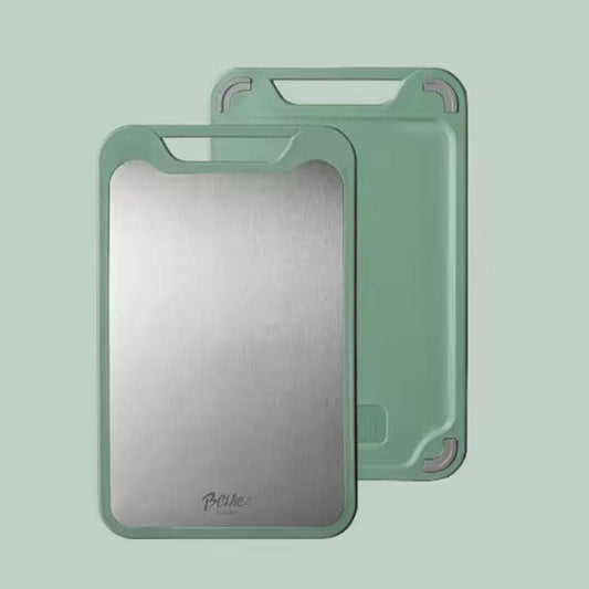 Dual-Purpose Cutting Board – Stainless Steel & Plastic Double-Sided Chopping Board for Vegetables & Meat