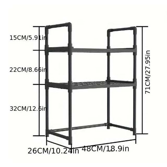 Modern Multi-Functional Kitchen Storage Rack – Floor-Mounted Organizer Shelf for Spices & Condiments