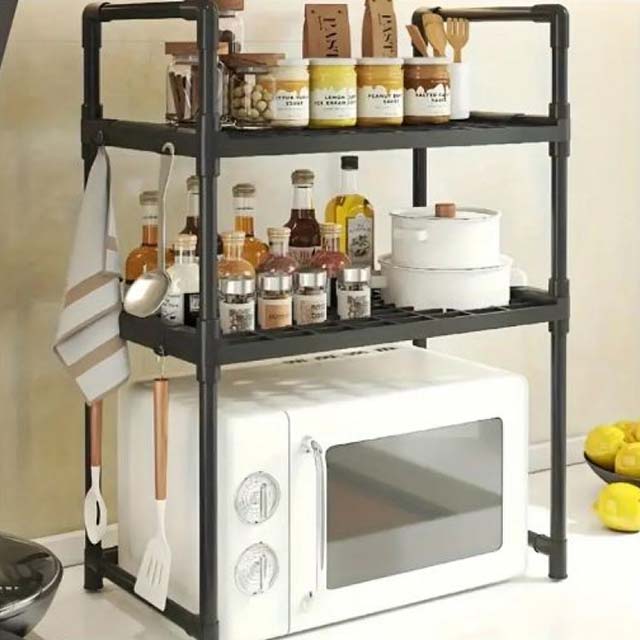 Modern Multi-Functional Kitchen Storage Rack – Floor-Mounted Organizer Shelf for Spices & Condiments