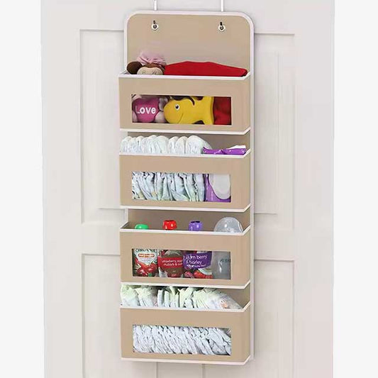 1pc Four-Layer Door Hanging Fabric Organizer Bag – Storage for Sundries, Underwear, Socks & Accessories