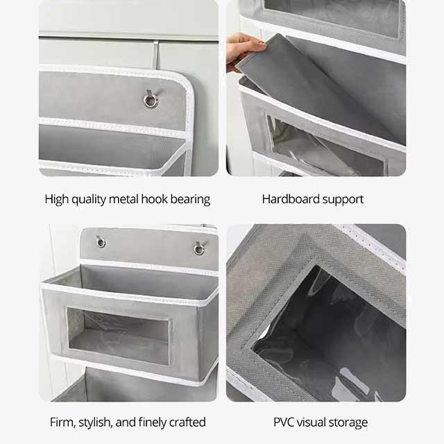 1pc Four-Layer Door Hanging Fabric Organizer Bag – Storage for Sundries, Underwear, Socks & Accessories