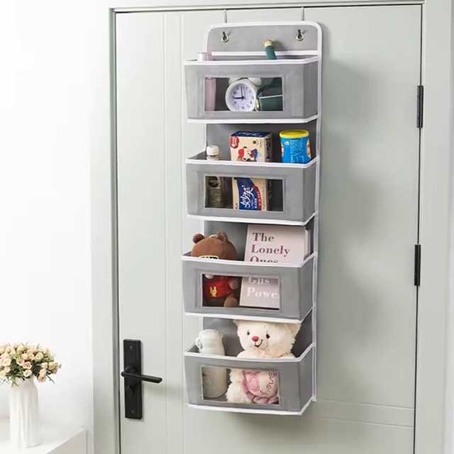 1pc Four-Layer Door Hanging Fabric Organizer Bag – Storage for Sundries, Underwear, Socks & Accessories