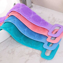 1pc Silicone Body Scrubber Bath Brush – Exfoliating Shower Belt, Back Scrub Cleaner Strap for Body, Bathroom Accessories