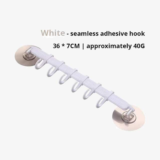 1pc Suction Cup Hook 6 Rows for Kitchen & Bathroom - Corner Suspension Hanger, Mark-Free, Durable