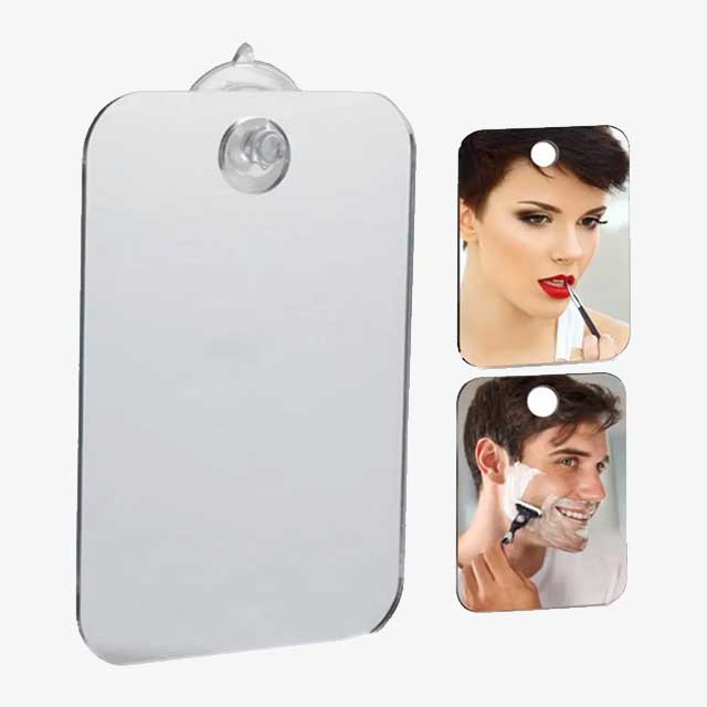 1PCS Acrylic Mirror with Wall Suction – Portable Shower Mirror for Shaving & Makeup, Ideal Bathroom & Travel Accessory