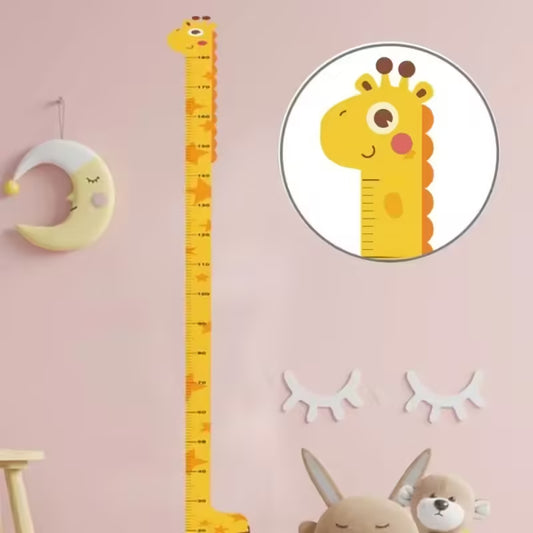 Sticker mural toise animaux de dessin animé - Papier peint toise de 170 cm pour chambre d'enfant - Décoration murale ludique pour la croissance des enfants 