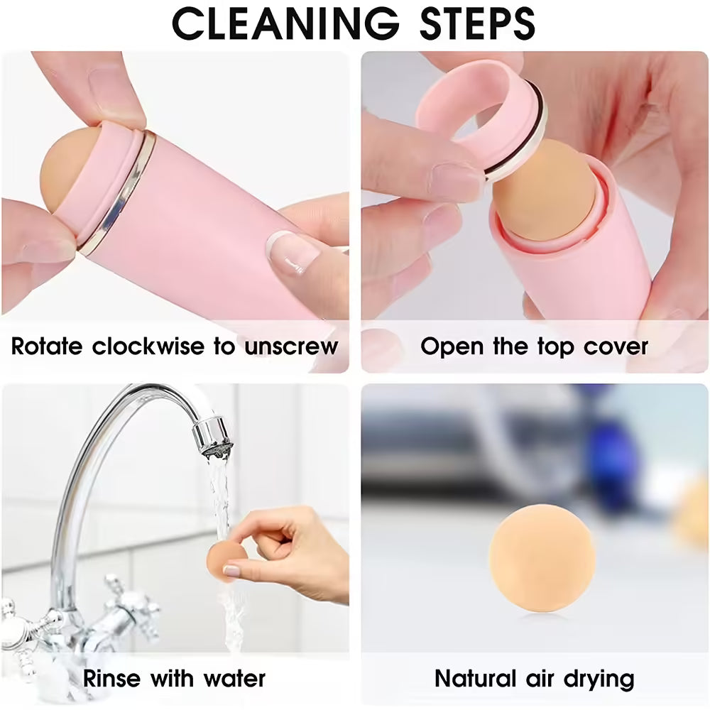 Natural Volcanic Stone Face Oil Absorbing Roller - Makeup Face Skin Care Tool for Facial Pores Cleaning