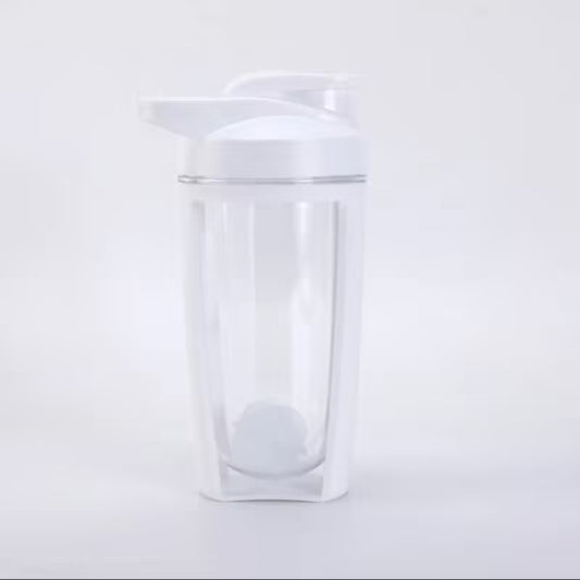 Bouteille d'eau de sport personnalisée en plastique de 500 ml avec bille de mélange - Idéale pour la salle de sport et les boissons protéinées 