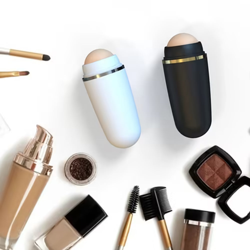 Natural Volcanic Stone Face Oil Absorbing Roller - Makeup Face Skin Care Tool for Facial Pores Cleaning