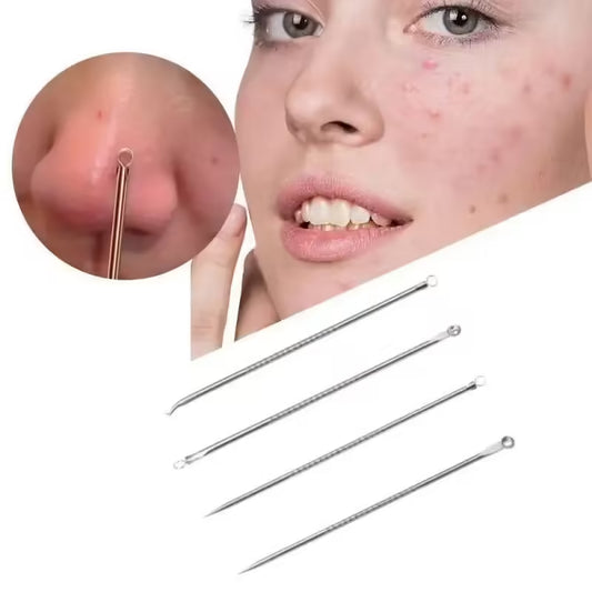 4PCS Acne Blackhead Comedone Remover Kit - Skin Care Tool for Women - Beauty Acne Treatment Pore Cleanser