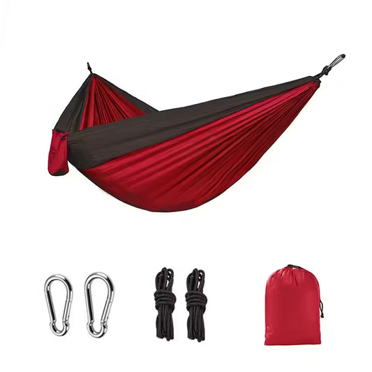 Adventure-Ready Portable Camping Hammock - High Strength Parachute Fabric, Nylon Color Matching, Single Person Hanging Bed