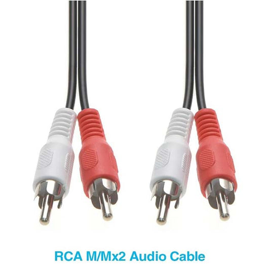 2-Pack RCA Audio Cable – Male to Male (2 White &amp; 2 Red Connectors) for Home Theater, Hi-Fi &amp; Audio Systems