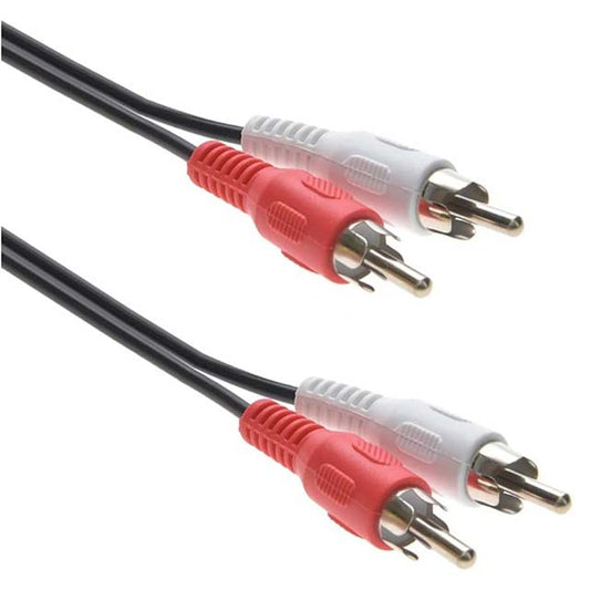 2-Pack RCA Audio Cable – Male to Male (2 White &amp; 2 Red Connectors) for Home Theater, Hi-Fi &amp; Audio Systems