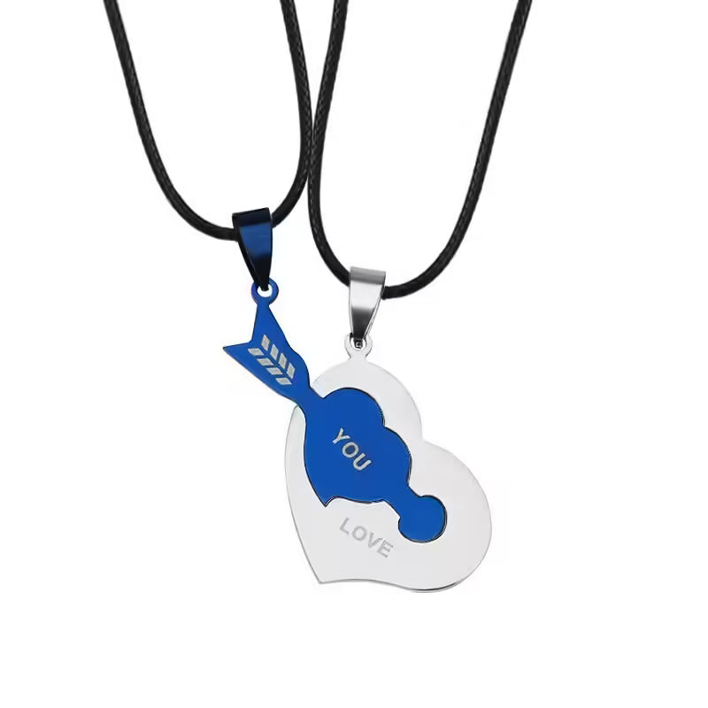 2Pcs/Set Heart Shaped Couple Necklace(EGN196)