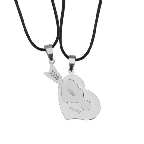 2Pcs/Set Heart Shaped Couple Necklace(EGN196)