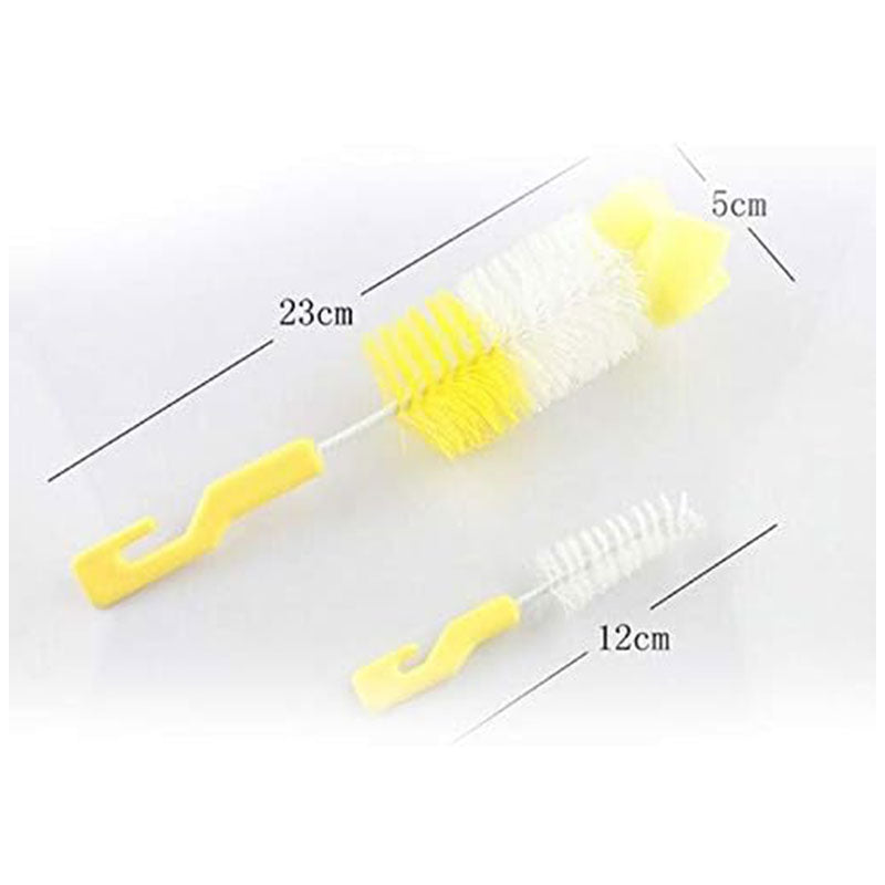 Kit de nettoyage biberon et tasse | Brosse à biberon éponge 360° + Brosse à tétine ciblée | Kit d'accessoires d'alimentation doux et anti-rayures