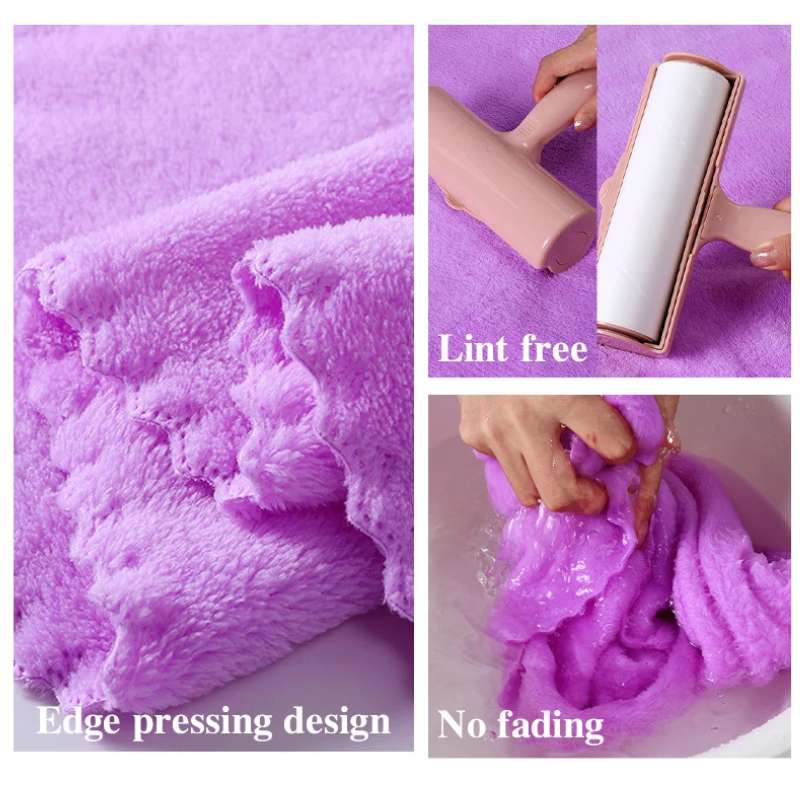 2-Piece Luxury Bath Towel Set – Super Soft Coral Velvet Bath & Hand Towel Duo – Highly Absorbent & Quick-Drying Spa Set for Adults – Premium Hotel Quality Bathroom Linens (Pink/Blue/Green/Khaki/Purple)