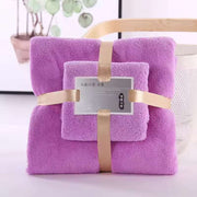 2-Piece Luxury Bath Towel Set – Super Soft Coral Velvet Bath & Hand Towel Duo – Highly Absorbent & Quick-Drying Spa Set for Adults – Premium Hotel Quality Bathroom Linens (Pink/Blue/Green/Khaki/Purple)