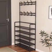 2-in-1 Shoe & Clothes Organizer | Multi-Layer Carbon Steel Coat Rack with Shoe Shelf | Space-Saving Storage Solution