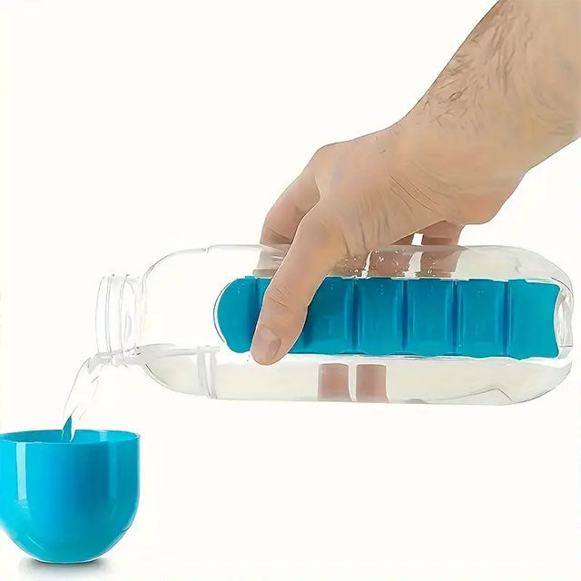 2-in-1 Water Bottle with 7-Day Pill Organizer – Portable Medicine Box Cup for Travel & Outdoor Use