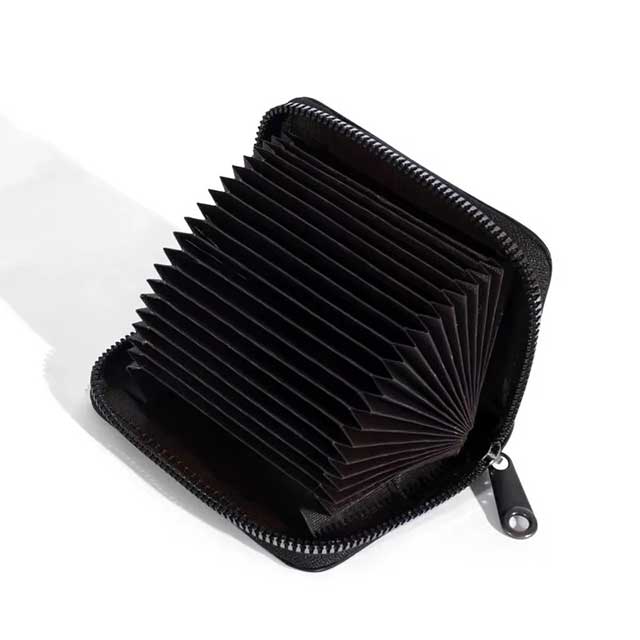 20-Slot PU Leather Card Holder – Business Wallet Organizer for Credit, ID, Bus Cards & Coins with Anti-Demagnetization Design