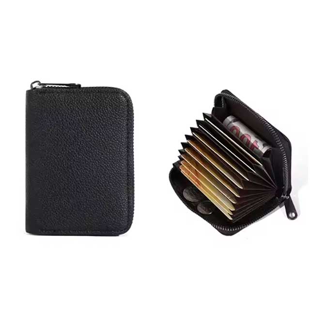 Porte-cartes en cuir PU à 20 emplacements – Organiseur portefeuille professionnel pour cartes de crédit, carte d'identité, cartes de transport et pièces de monnaie avec conception anti-démagnétisation