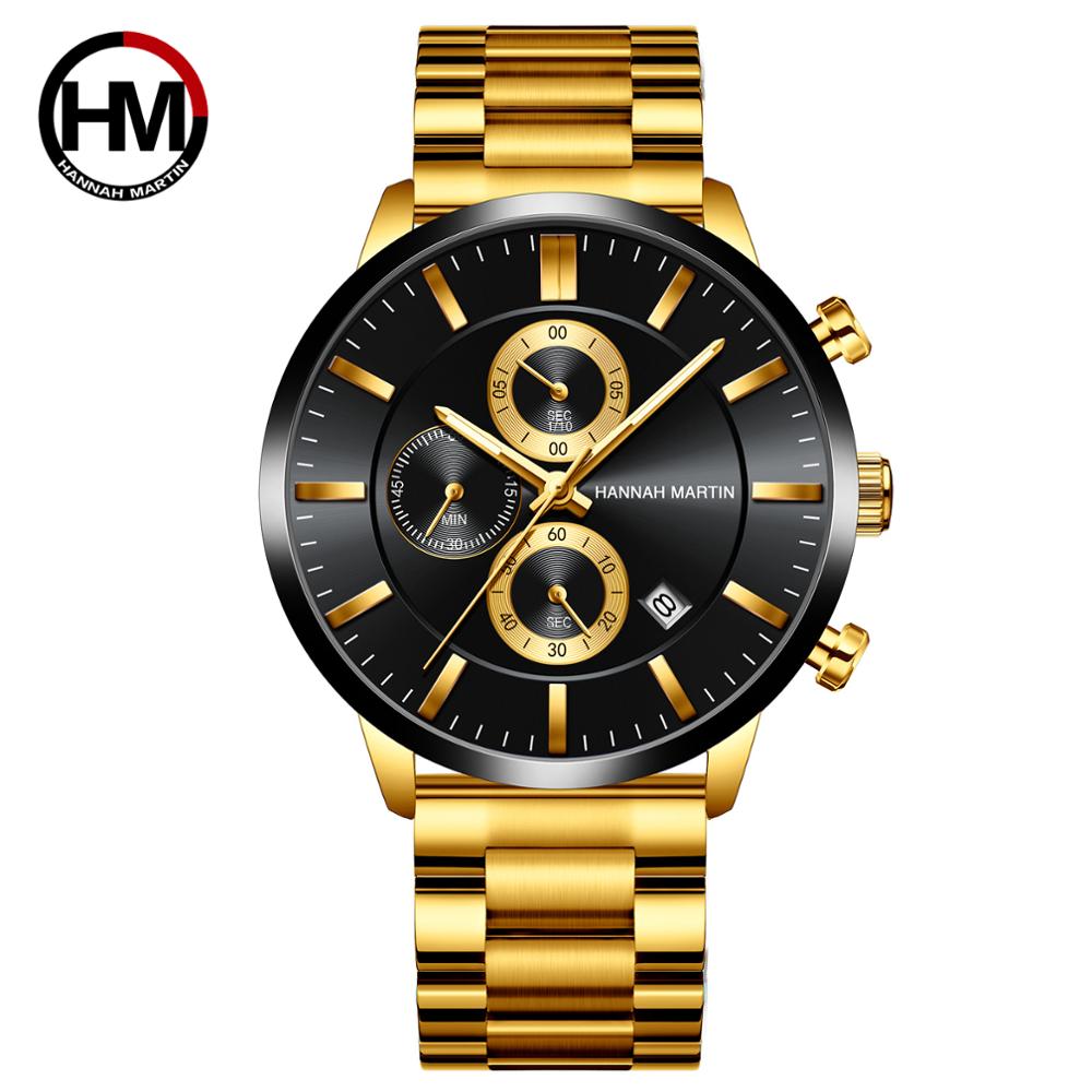 2020 Rose Blue Stainless Steel Band Business Multi function Calendar Quartz Waterproof Top Brand Luxury Wrist