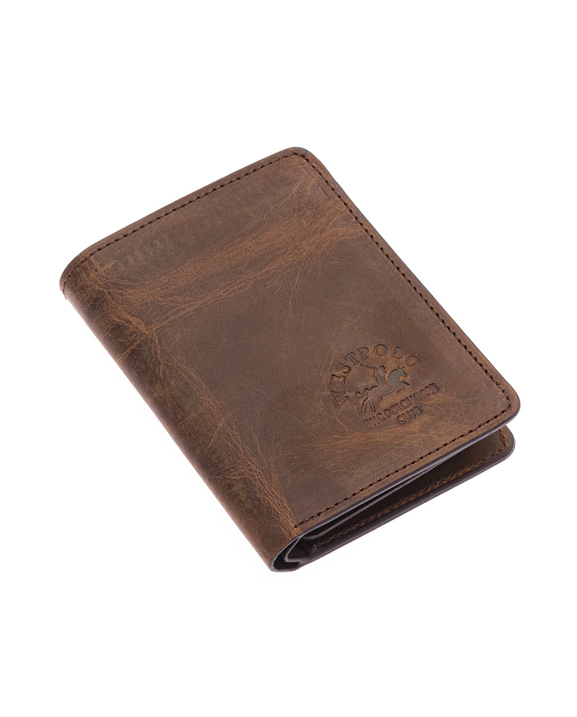 Porte-cartes grand format Westpolo Pimm en cuir véritable