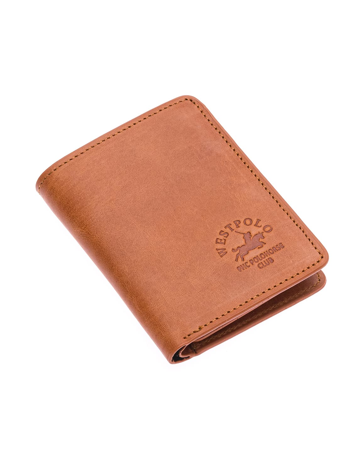 Porte-cartes grand format Westpolo Pimm en cuir véritable