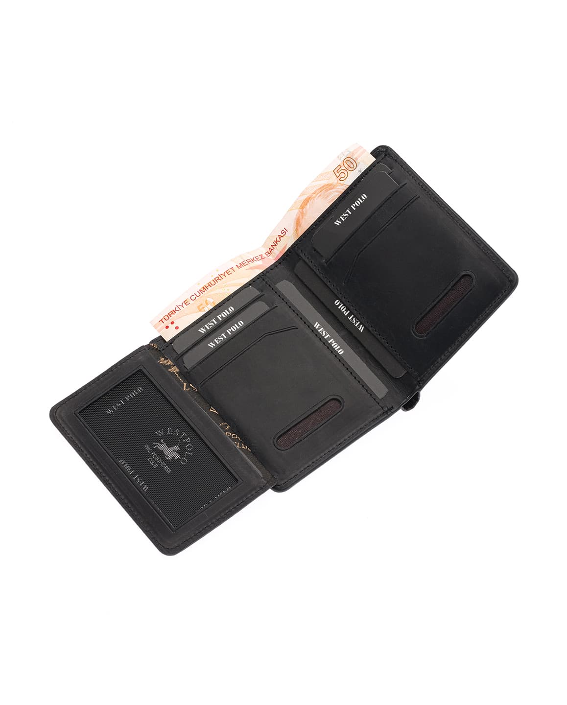 Porte-cartes grand format Westpolo Pimm en cuir véritable