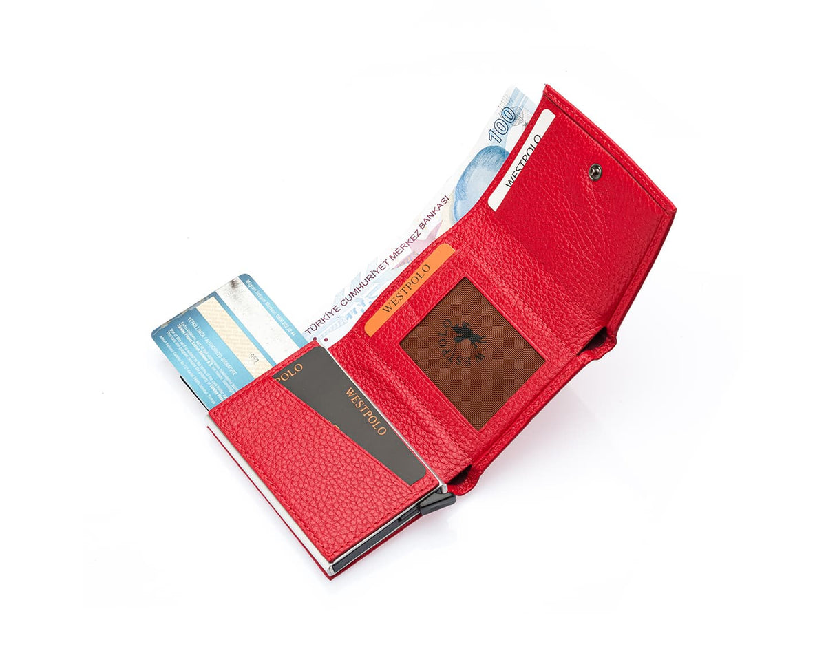 Portefeuille mécanique en cuir véritable Westpolo Safari (5550)