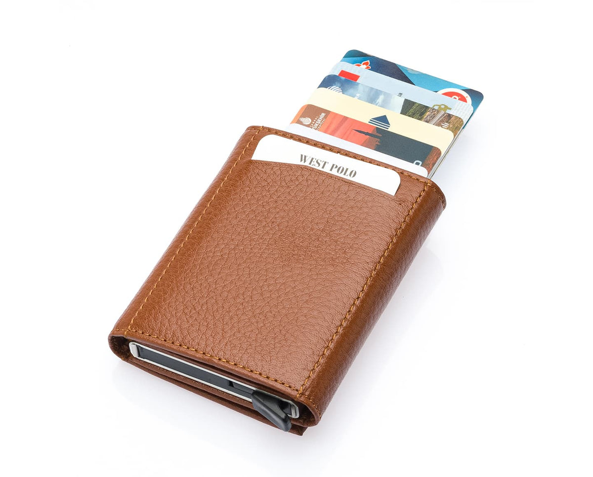 Portefeuille mécanique en cuir véritable Westpolo Safari (5550)