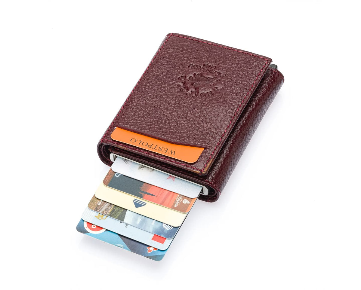 Portefeuille mécanique en cuir véritable Westpolo Safari (5550)